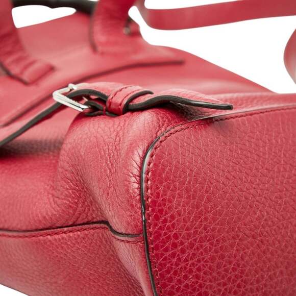 GUCCI Red Leather Bamboo Backpack main image 10